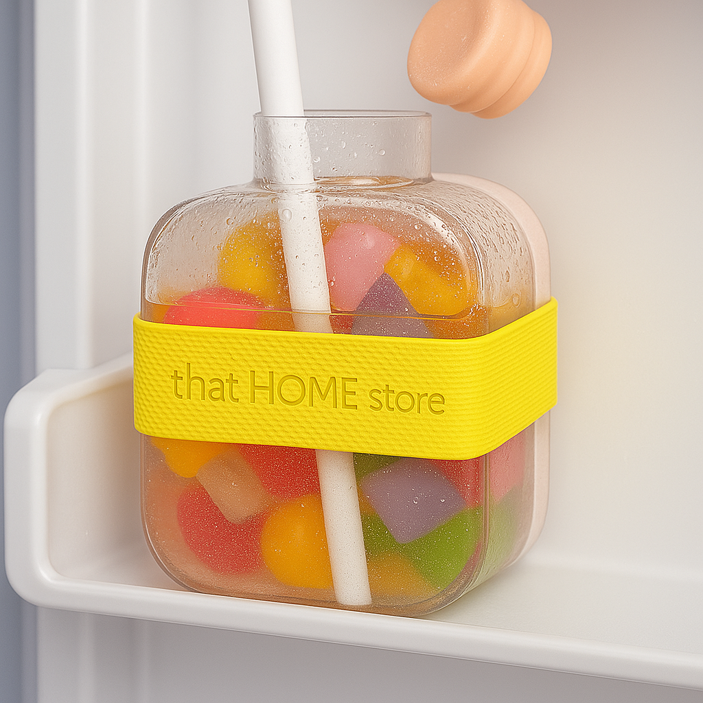 2 in 1 Touch Press Ice Cube Mold Water Bottle with Lid and Straw